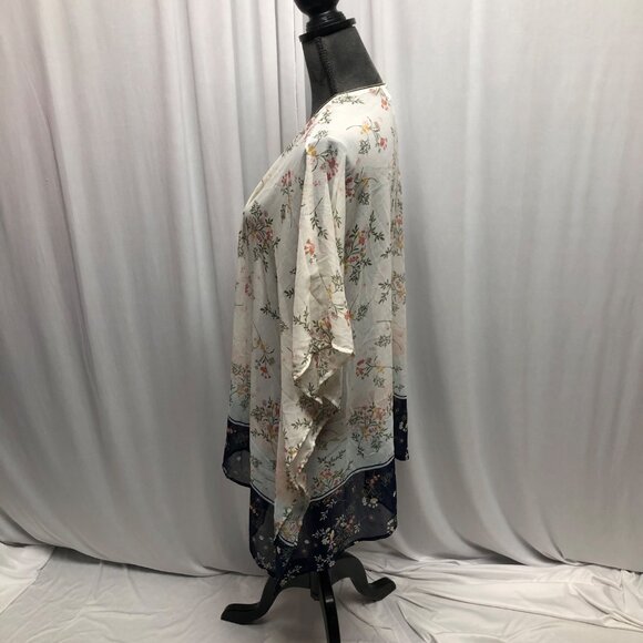 Motherhood Maternity Floral Open Front Kimono Cardigan OS Lightweight Sheer - Picture 3 of 8